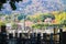 Kyoto, Japan - November 17, 2017 :The Japanese tombstone and graveyard in a public park, Arashiyama