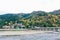 Kyoto, Japan - November 19, 2018: Beautiful Togetsukyo bridge in Arashiyama Kyoto in autumn season