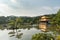 KYOTO, JAPAN - OCTOBER 09, 2015: Kinkaku-ji Temple of the Golden Pavilion officially named Rokuon-ji. Deer Garden Temple is a Zen