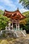 Kyoto, Japan - October 21 2014: A belfry in Daigoji temple groun