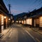 Kyoto, Japan old town streets at twilight in Highashiyama district. made with Generative AI