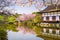 Kyoto, Japan spring at Heian Shrine`s pond garden