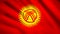 Kyrgyzstan flag Motion video waving in wind. Flag Closeup 1080p HD  footage