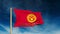 Kyrgyzstan flag slider style with title. Waving in