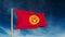 Kyrgyzstan flag slider style. Waving in the wind