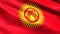 Kyrgyzstan flag, with waving fabric texture