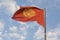 Kyrgyzstan flag waving on the wind