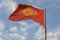 Kyrgyzstan flag waving on the wind
