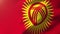 Kyrgyzstan flag waving in the wind. Looping sun