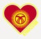 Kyrgyzstan heart flag badge.