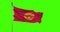 Kyrgyzstan national flag waving footage. Chroma key