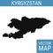 Kyrgyzstan vector map with title