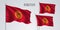 Kyrgyzstan waving flag set of vector illustration