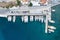 Kythnos island, Greece. Merihas marina drone top view