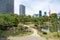 Kyu Shiba Rikyu Garden in Tokyo, Japan. The garden is one of two surviving Edo period clan gardens in