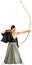 Kyudo, Japanese martial art of archery master realistic vector illustration