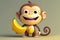 l animationThe Playful Monkey: A Pixar-Style Cartoon with a Super Happy Smile and Exquisite Detail