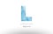 l blue polygonal alphabet letter logo icon design