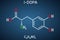 l-DOPA, levodopa molecule. It is an amino acid, is used to increase dopamine concentrations in the treatment of