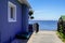 L`herbe cap ferret oyster village in Arcachon Bay with wooden hut and access to sea beach