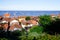 L`herbe village in top view in arcachon basin bay at Cap ferret in france