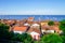 L`herbe village in top view in arcachon basin bay in southwest France at Cap ferret