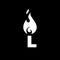 L Letter Flame Logo Design. Fire Logo Lettering Concept isolated on black background