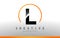 L Letter Logo Design with Black Orange Color. Cool Modern Icon T