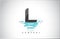 L Letter Logo Design with Water Splash Ripples Drops Reflection