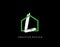 L Letter Logo. Green House Shape Interlock With Grungy Letter L Design, Real Estate Architecture Construction Icon Design