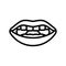 l letter mouth animate line icon vector illustration