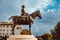 La Augusta Senora Condesa de Barcelona mother of Juan Carlos I . The equestrian statue