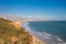 La Barrosa Beach of Chiclana de la Frontera in Cadiz from the mountain