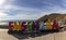 La Bufadora, Mexico, September 9, 2023: Panoramic view of the La Bufadora sign which is a marine geyser.