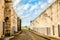 La Cabana inner yard fortress walls with blue sky and clouds, Ha