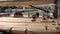 La Ciotat harbour panning across racing yacht deck.