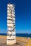 La Colonne a La Mer art installation Sea Column at Promenade Amiral de Grasse street in historic old town of Antibes in France