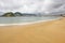 La Concha sand beach view in San Sebastian, Euskadi