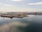 La Coruna. Aerial view in harbor Area . Galicia,Spain. Drone Photo