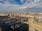 La Coruna. Aerial view in harbor Area . Galicia,Spain. Drone Photo