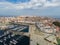 La Coruna. Aerial view in harbor Area . Galicia,Spain. Drone Photo