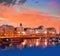 La Coruna sunset port marina in Galicia Spain