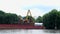 LA CROSSE, WI - 21 JUL 22: Barge docked on Mississippi River is unloaded