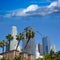 LA Downtown Los Angeles Pershing Square palm tress