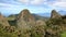 LA GOMERA, SPAIN: View of mountainous landscape from the Mirador Degollada de Peraza towards Teide Volcano in Tenerife Island