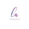 LA Initial letter handwriting and signature logo concept design