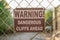 La Jolla, California- Warning Dangerous Cliffs Ahead signage