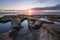 La Jolla tide pool sunset in California