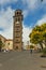 La Laguna, Tenerife, Spain - October 14, 2019: Bell tower and observation deck. The Iglesia de Concepcion of San Cristobal de La