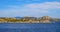 La Maddalena, Sardinia, Italy - Panoramic view of La Maddalena archipelago Tyrrhenian Sea coastline with La Maddalena island